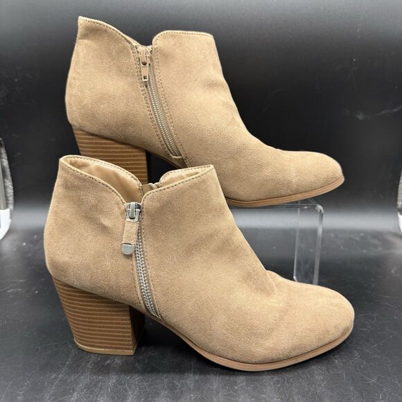 Style & Co. Womens Size 10 Masrinaa Tan Ankle Booties Heels F0187 - Picture 1 of 7
